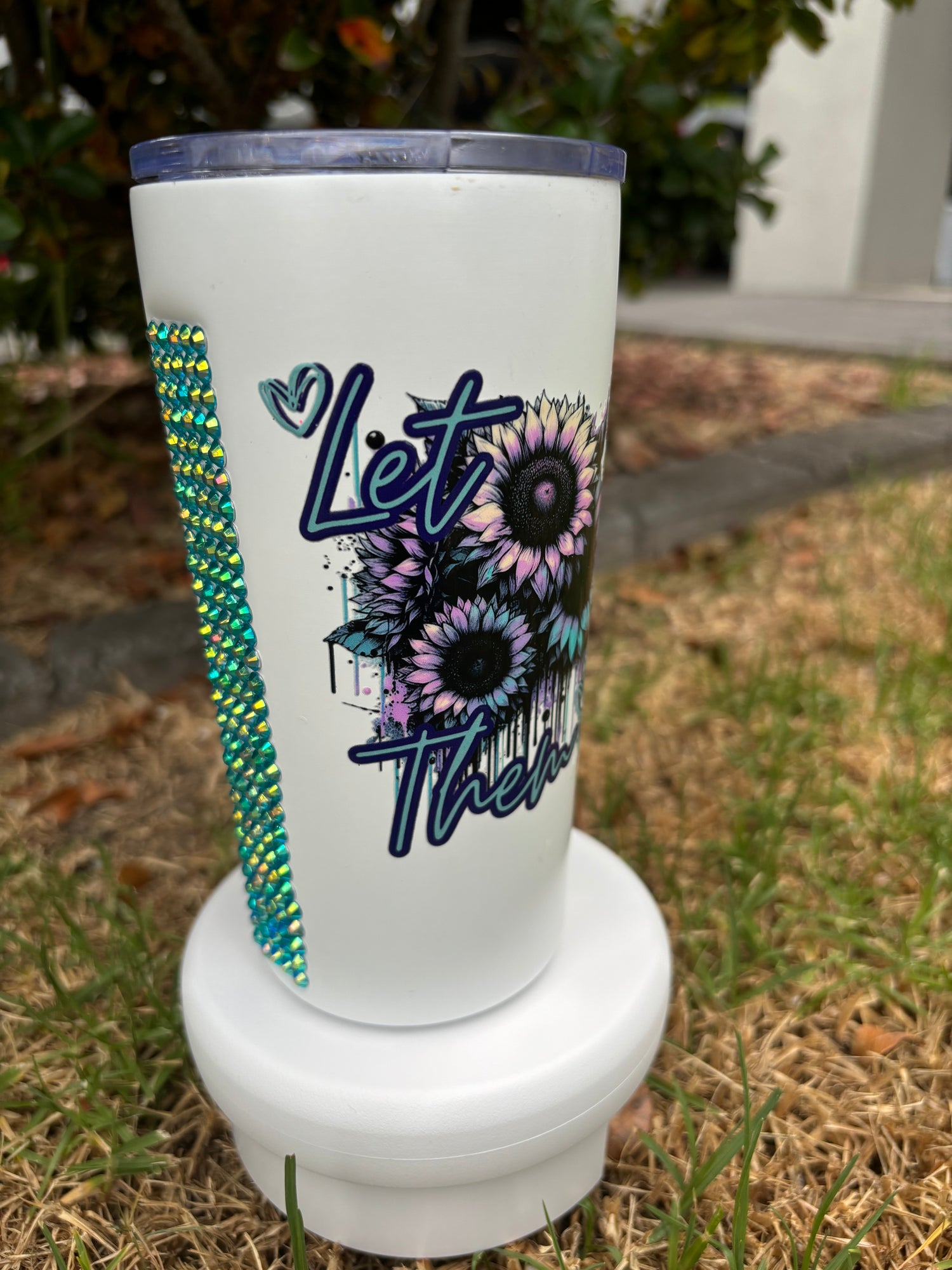 Custom travel mugs - with rhinestones