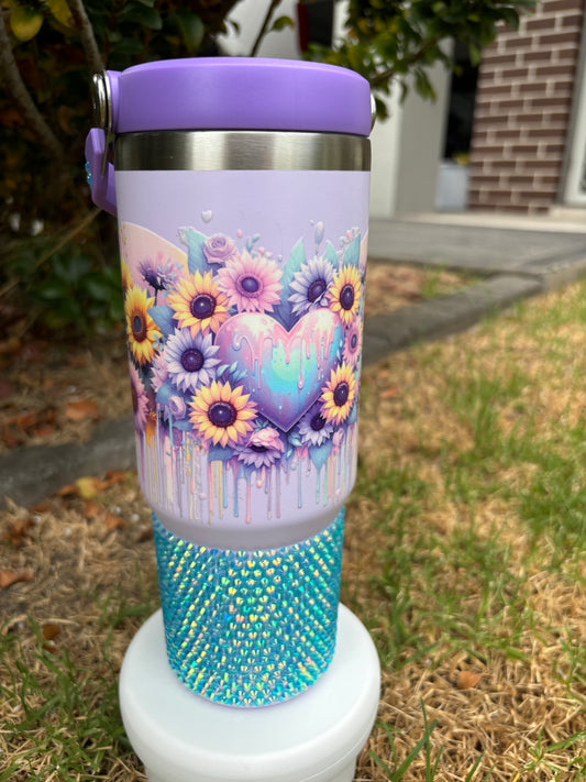 30oz custom tumbler with rhinestones